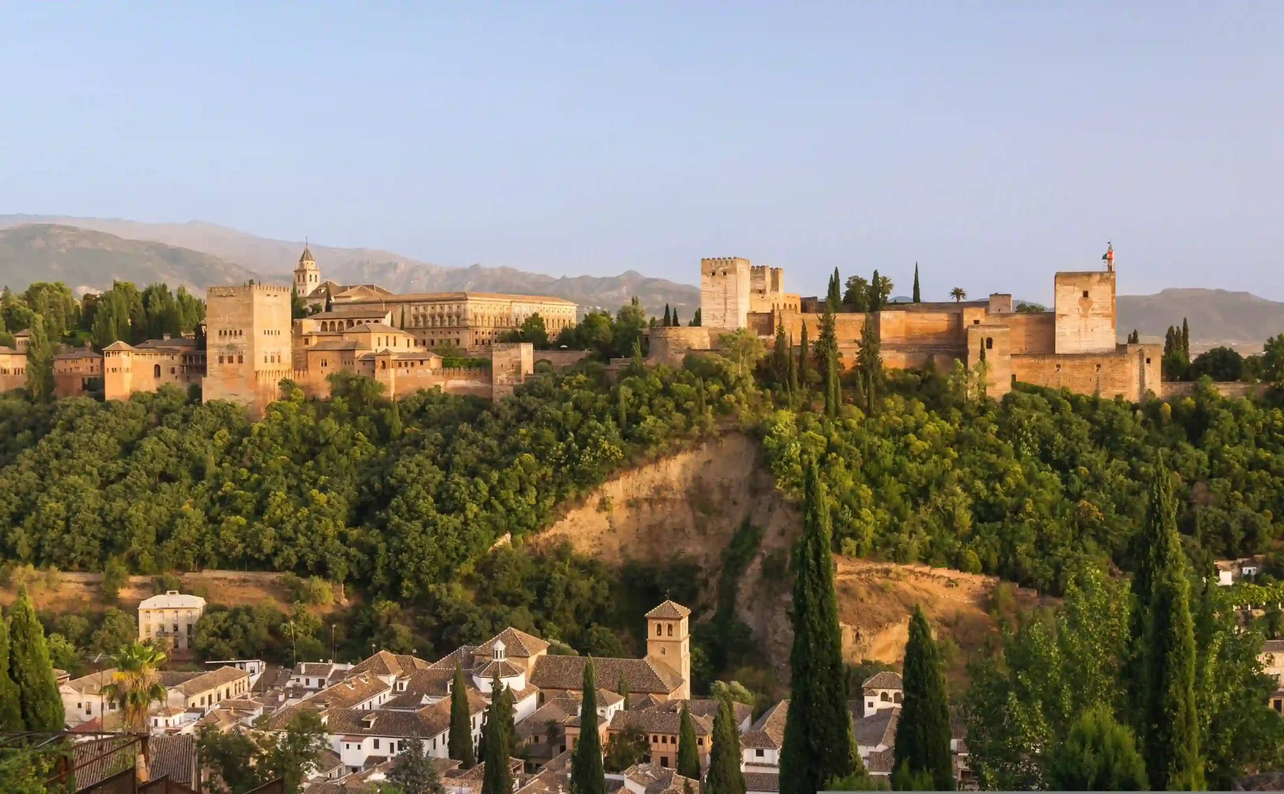 Alhambra palace and fortress complex overlooking Granada